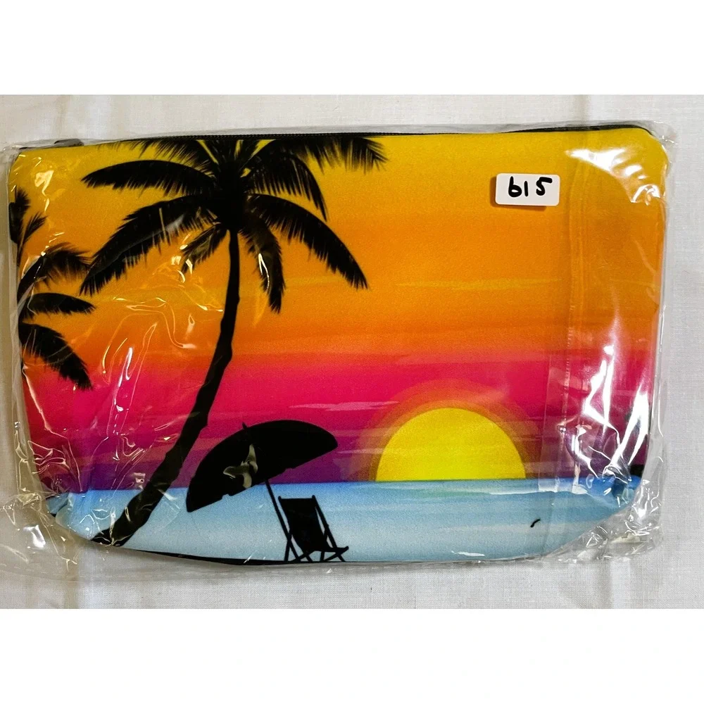 Unbranded Pouch Unisex Small Multicolor New Tropical Sunset Beach Travel Bag